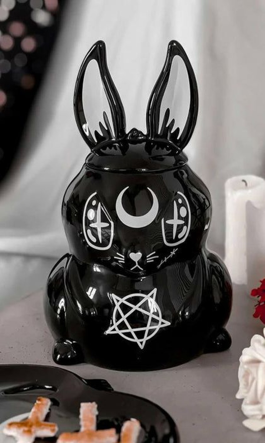 Homewares * | Buy Killstar Gothic Homewares Evil Bunny | Cookie Jar*