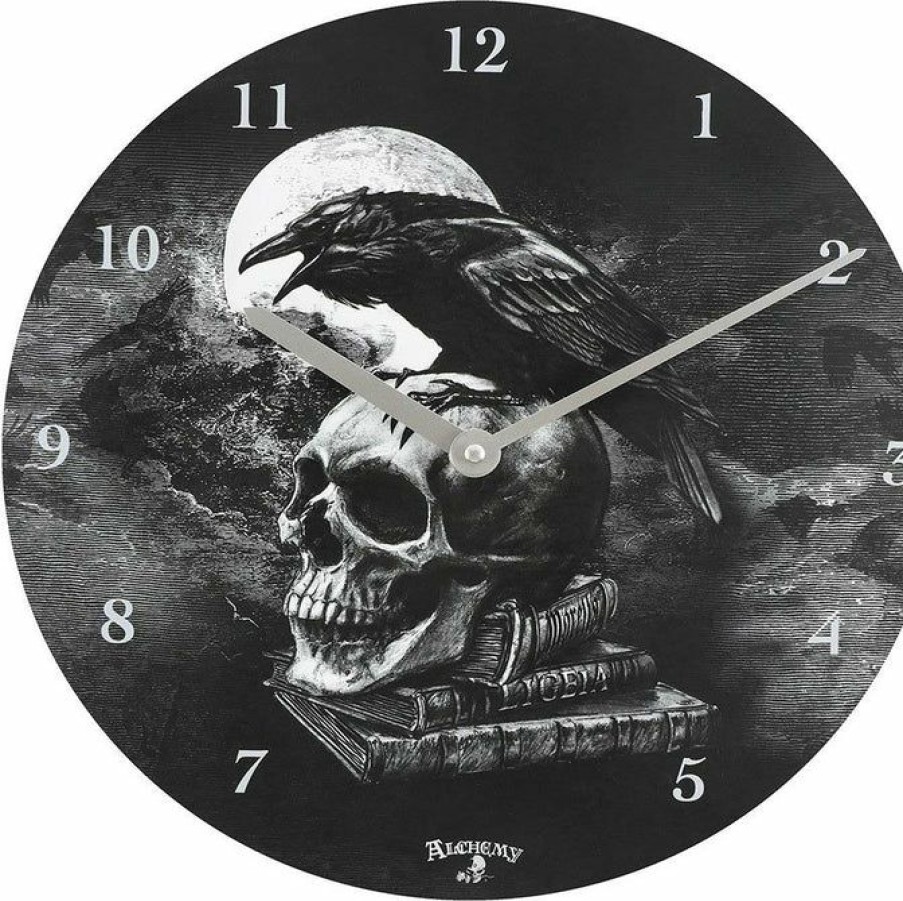 Pop Culture * | Wholesale Alchemy Gothic Edgar Allan Poe Poe'S Raven | Clock