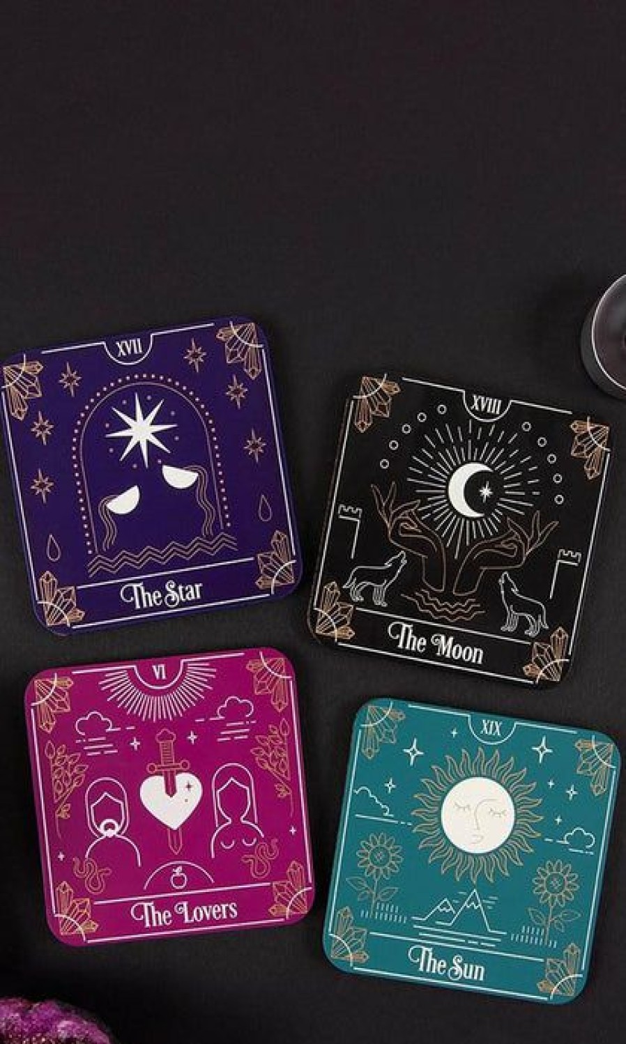 Homewares * | Best Pirce Gothic Gifts Gothic Homewares Tarot Card | Coaster Set