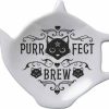 Homewares * | Outlet Alchemy Gothic Gothic Homewares Purrfect Brew | Teabag Dish