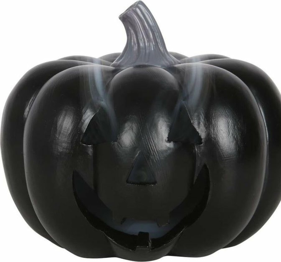 Styles * | Deals Gothic Gifts Halloween Black Pumpkin | Incense Cone Holder