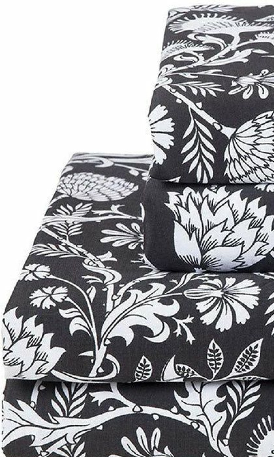 Styles * | Cheapest Sin In Linen Bats Elysian Fields [Black] | King Sheet Set