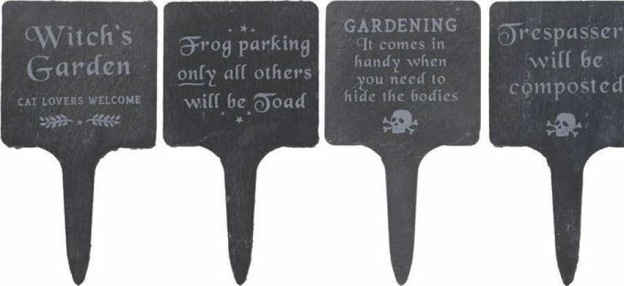 Accessories * | Cheapest Gothic Gifts All Gothic | Slate Garden Sign`