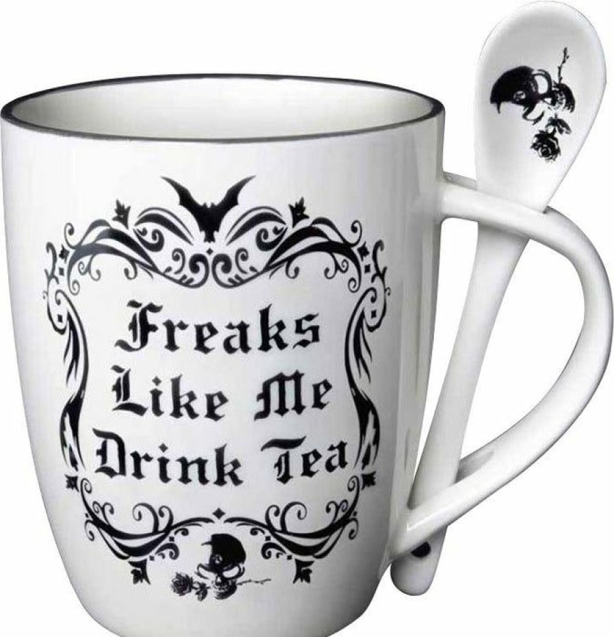 Styles * | Cheap Alchemy Gothic Bats Freaks Like Me Drink Tea | Mug And Spoon Set