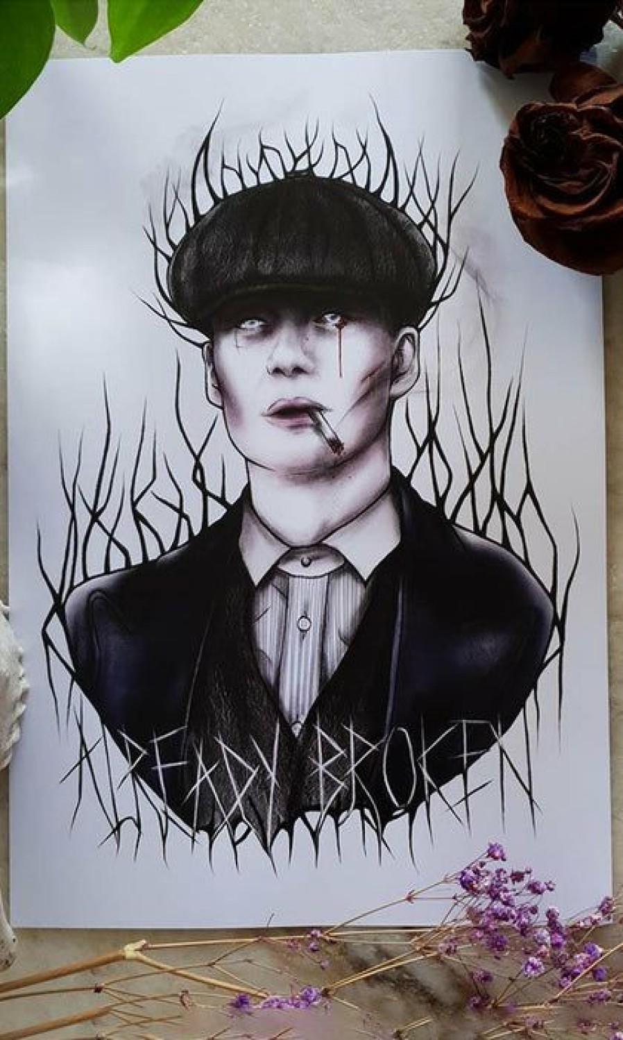 Homewares * | Best Pirce The Black Cvlt Gothic Homewares Tommy | Peaky Blinders Art Print