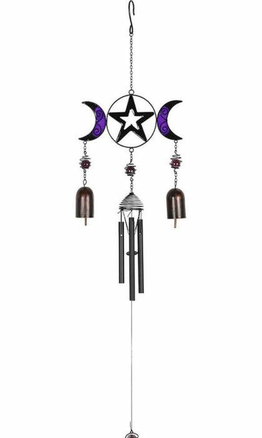 Homewares * | Hot Sale Gothic Gifts Gothic Homewares Triple Moon [With Bells] | Windchime