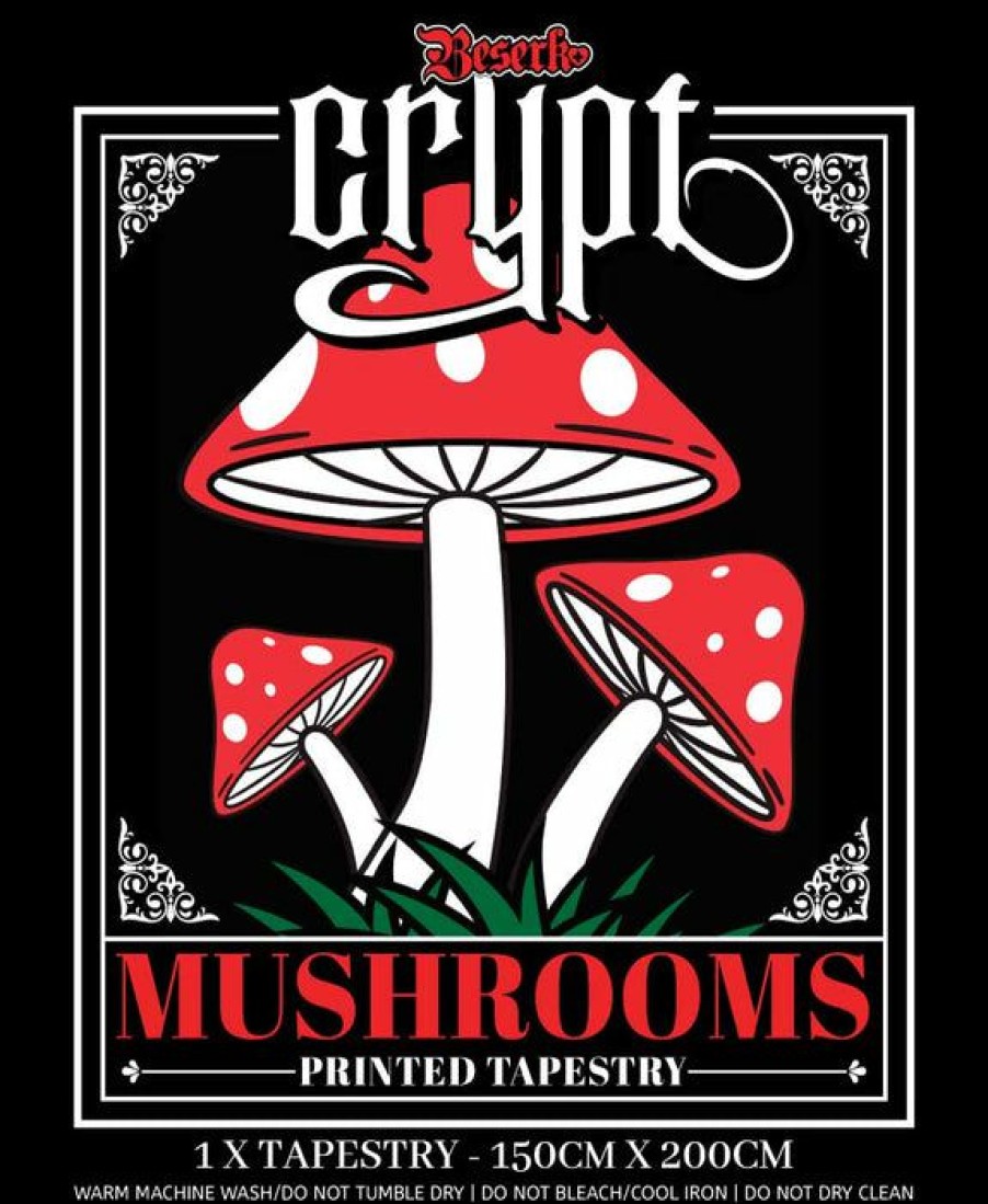 Homewares * | Promo Beserk Crypt Gothic Homewares Mushroom | Tapestry Blanket