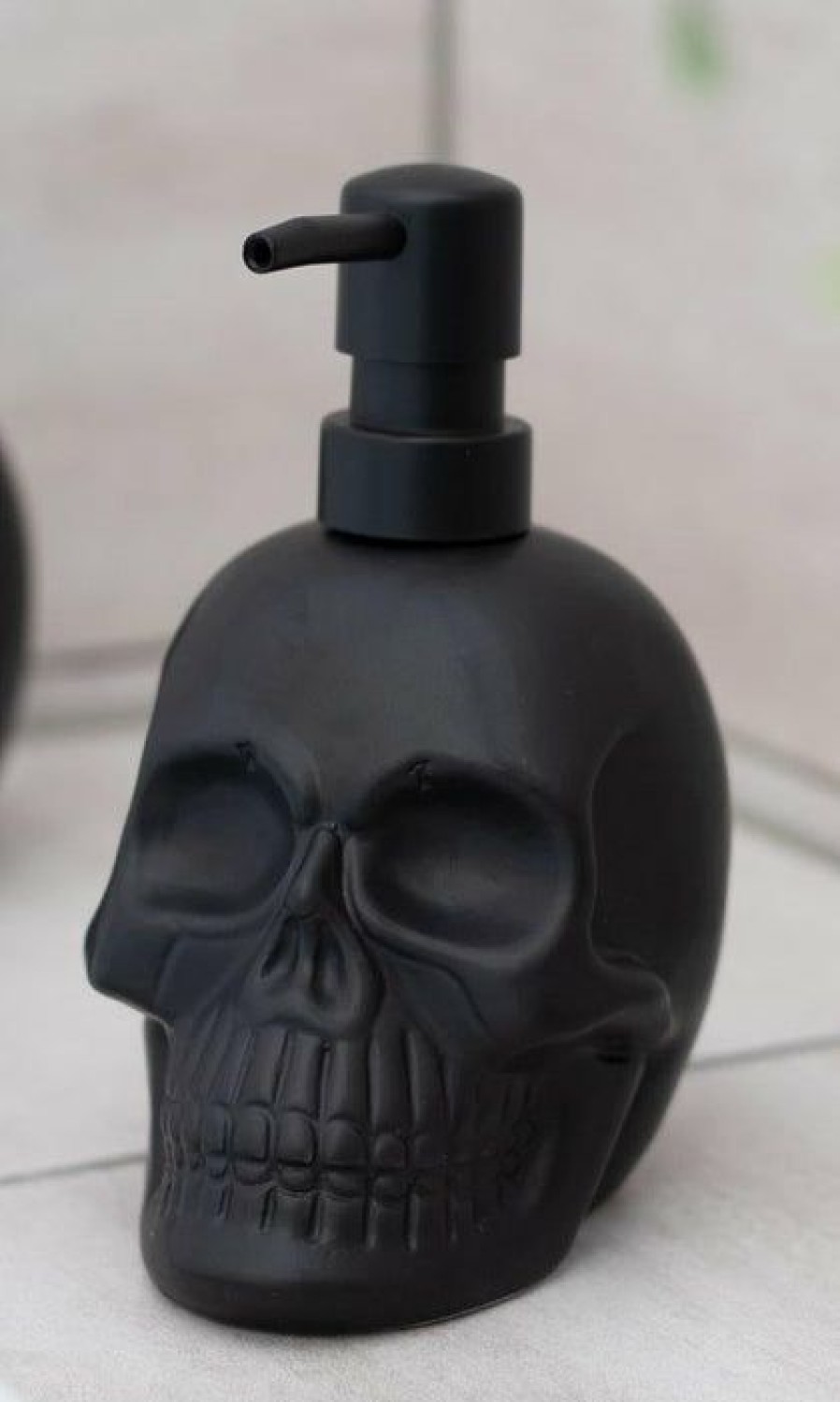 Homewares * | Outlet Gothic Gifts Gothic Homewares Black Skull | Soap Dispenser