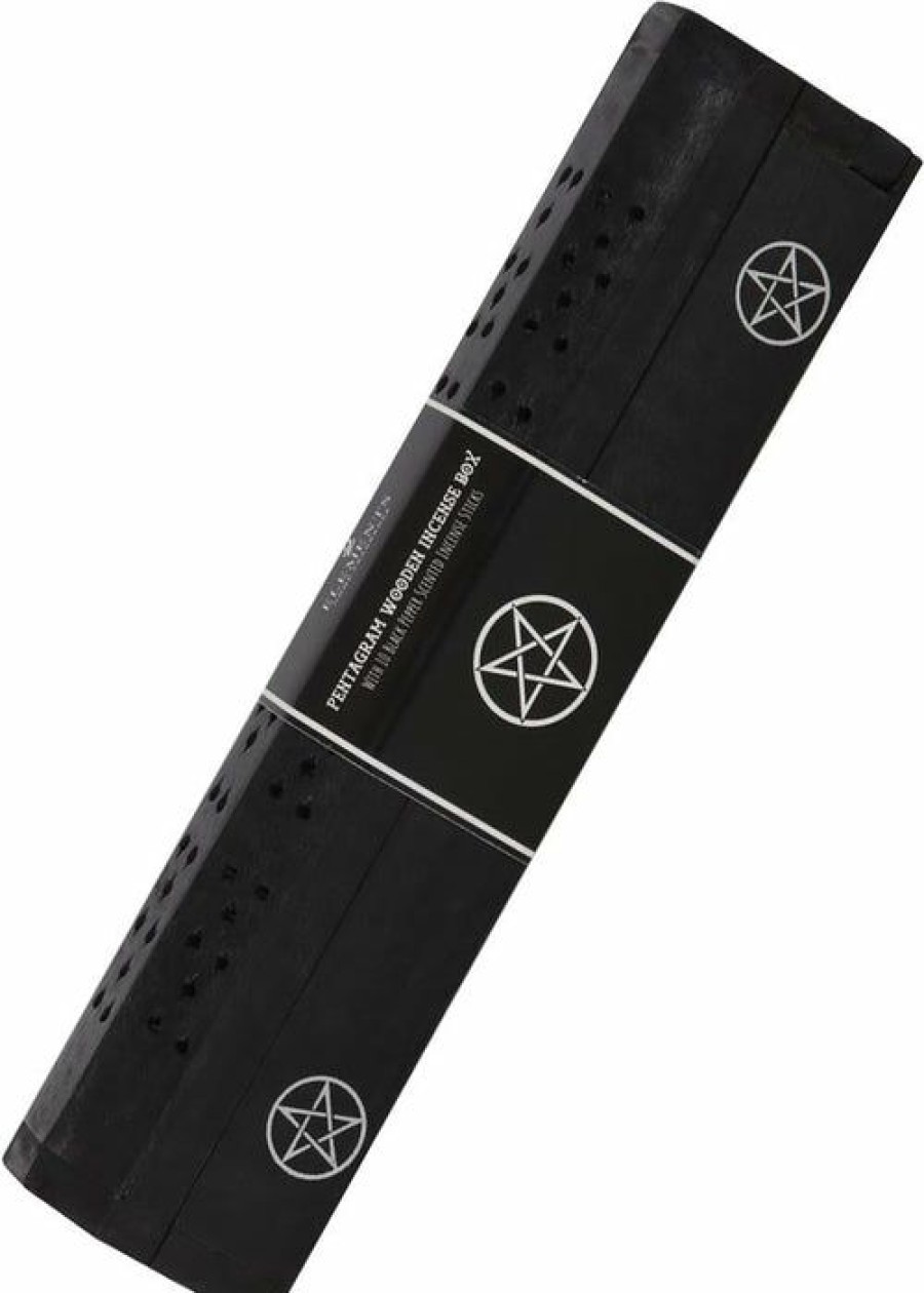 Homewares * | Best Pirce Gothic Gifts Gothic Homewares Pentagram Wooden Black Pepper | Incense Box Set