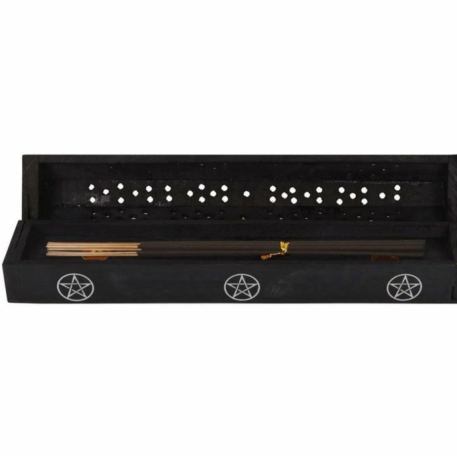 Homewares * | Best Pirce Gothic Gifts Gothic Homewares Pentagram Wooden Black Pepper | Incense Box Set