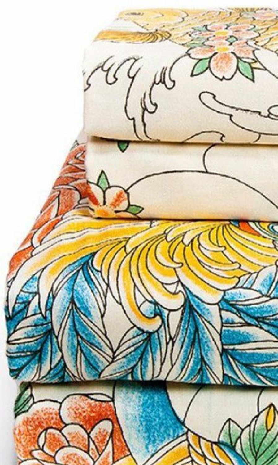 Accessories * | Budget Sin In Linen All Geisha Garden Tattoo | Queen Sheet Set