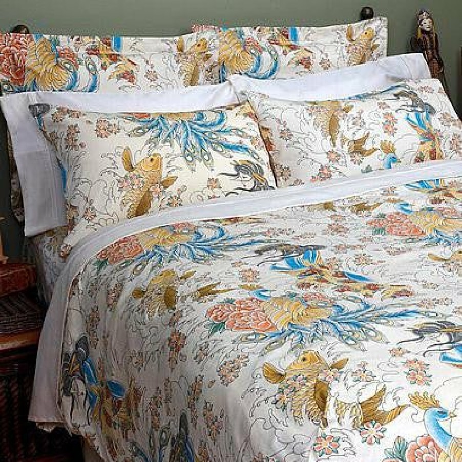 Accessories * | Budget Sin In Linen All Geisha Garden Tattoo | Queen Sheet Set