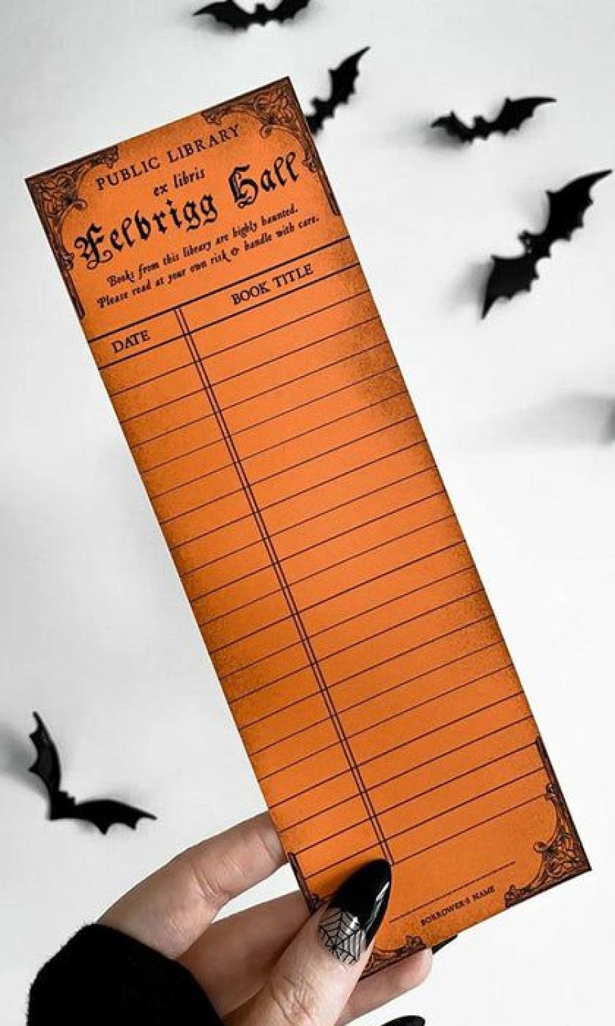 Styles * | Brand New Ghosts Of October Halloween Haunted [Pumpkin] | Library Card Bookmark