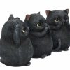 Styles * | Cheapest Nemesis Now Three Wise Fat Cats | Figurine Set