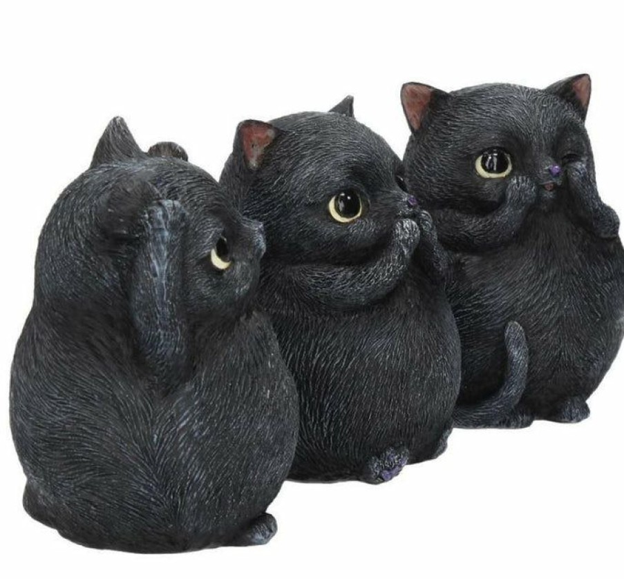 Styles * | Cheapest Nemesis Now Three Wise Fat Cats | Figurine Set