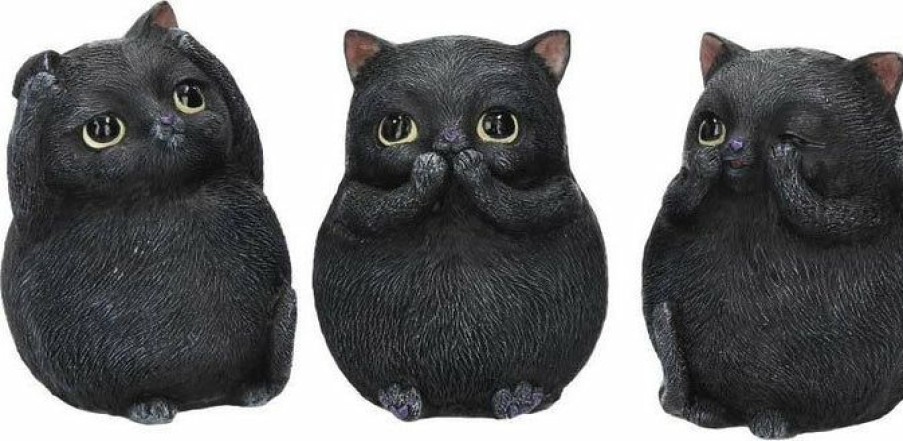 Styles * | Cheapest Nemesis Now Three Wise Fat Cats | Figurine Set