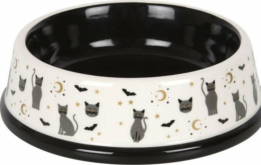 Styles * | Cheapest Gothic Gifts Bats Gothicat | Food Bowl