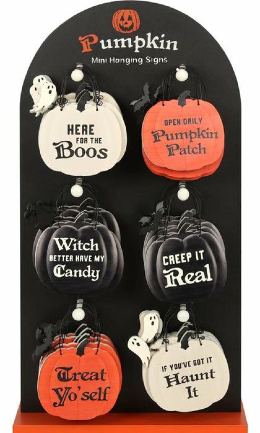 Styles * | Promo Gothic Gifts Bats Mini Pumpkin | Hanging Signs