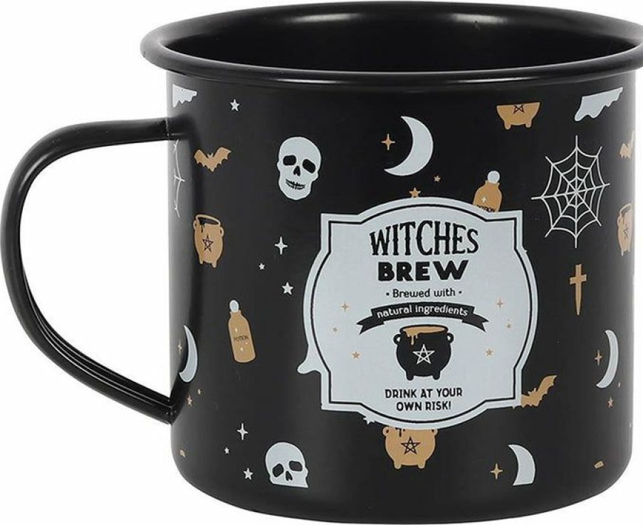 Homewares * | Wholesale Gothic Gifts Gothic Homewares Witches Brew | Enamel Mug