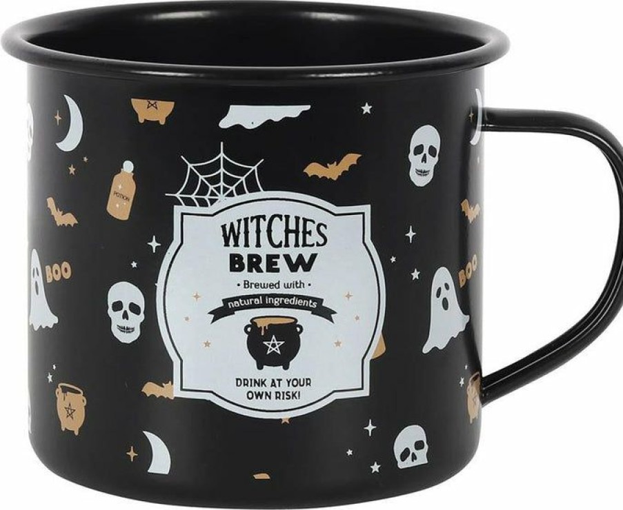 Homewares * | Wholesale Gothic Gifts Gothic Homewares Witches Brew | Enamel Mug