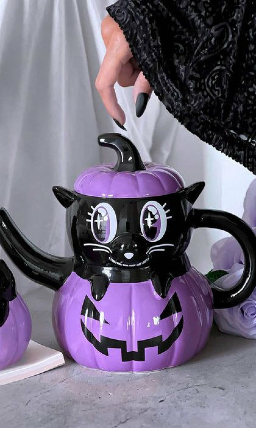 Styles * | Outlet Killstar Cats Meowloween | Teapot**