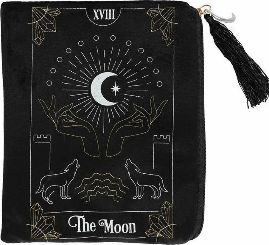 Homewares * | Flash Sale Gothic Gifts Gothic Homewares Tarot Card [The Moon] | Zipper Pouch