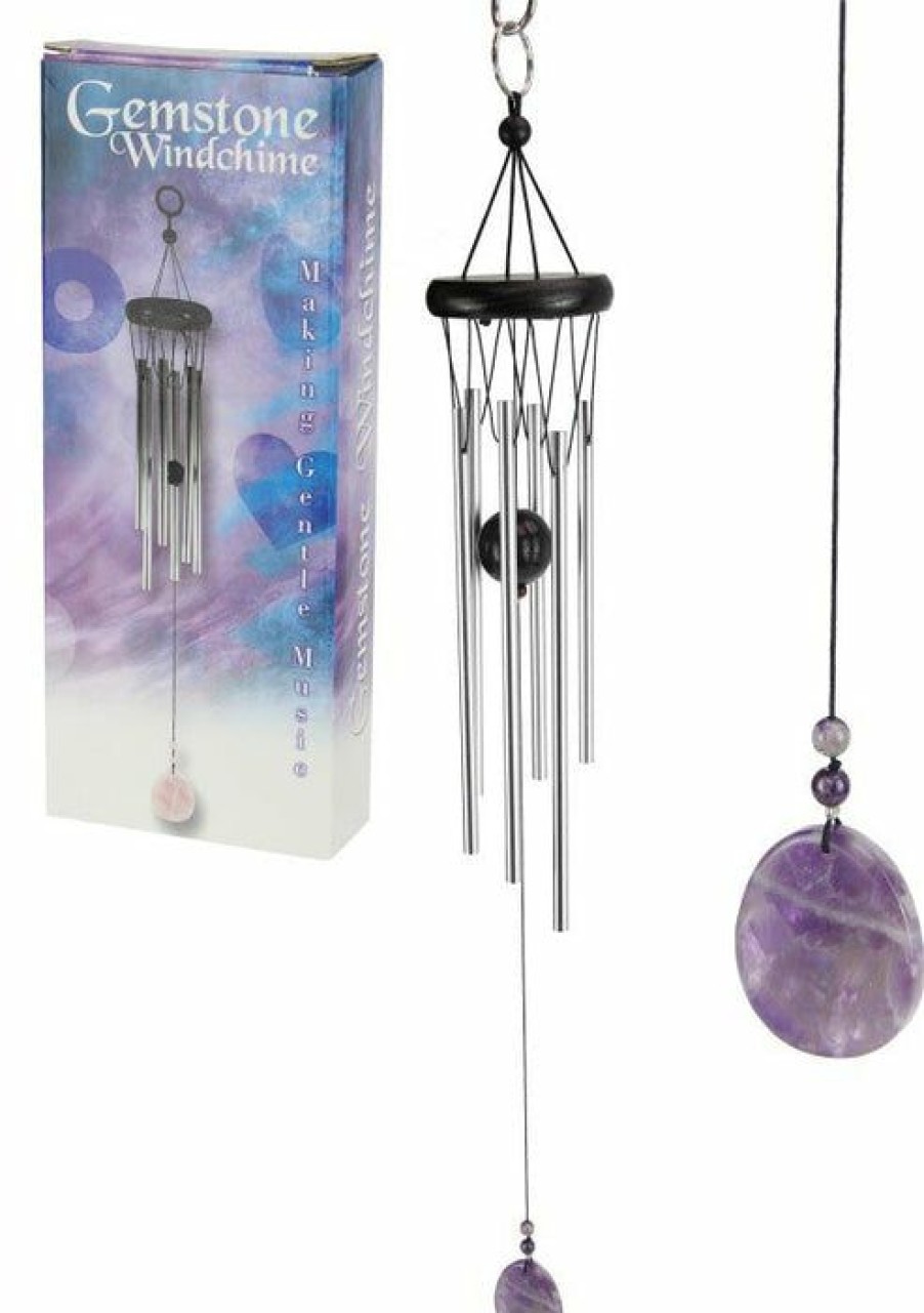 Accessories * | Buy Gothic Gifts All Amethyst Crystal | Wind Chime