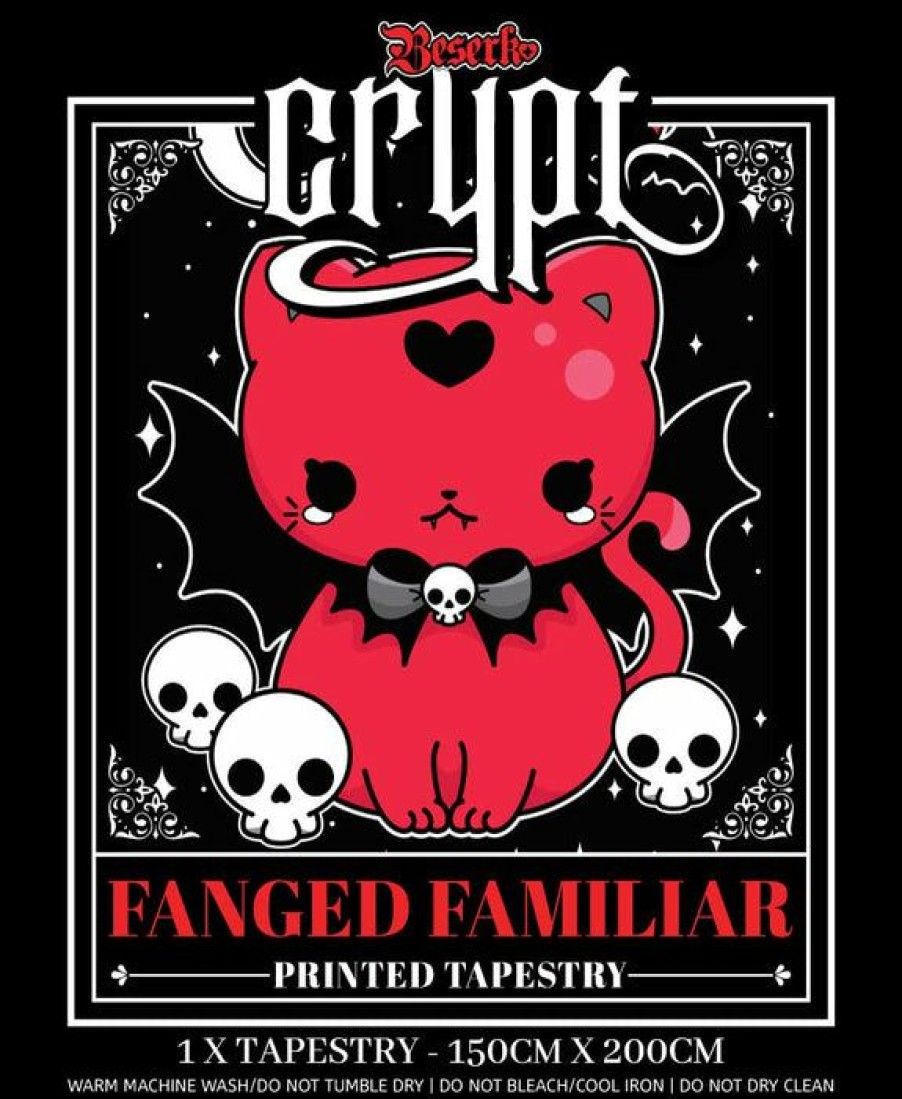 Styles * | Promo Beserk Crypt Bats Fanged Familiar | Tapestry Blanket