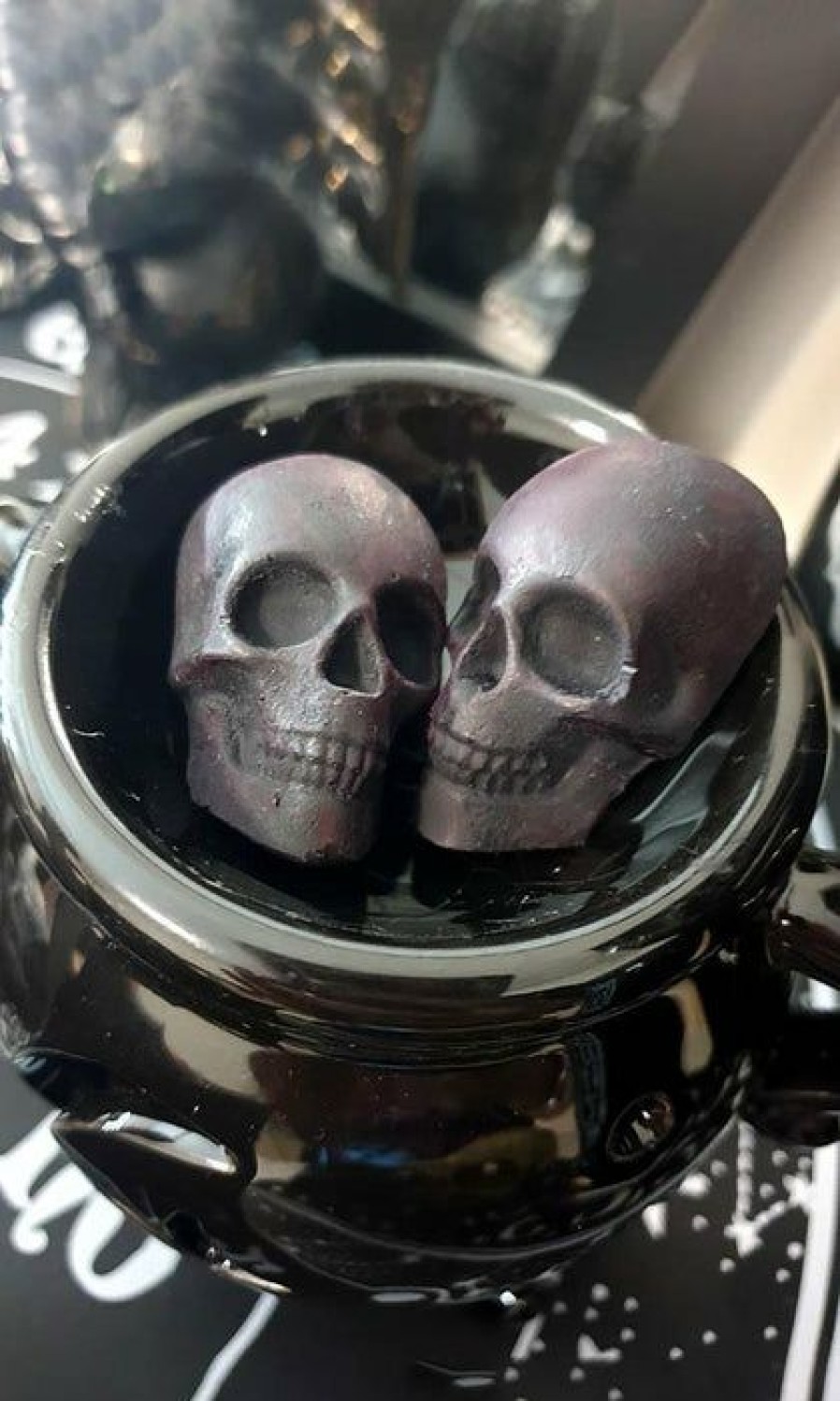 Homewares * | Best Sale The Blackened Teeth Gothic Homewares Skull [Charcoal Black] | Scented Wax Melts