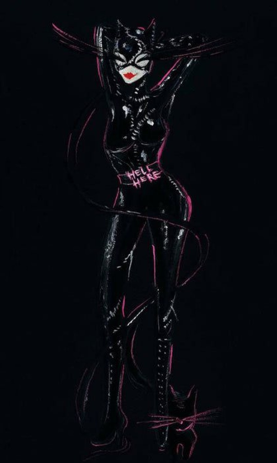 Homewares * | Best Sale Selin Ala Art Gothic Homewares Catwoman [Burton Beauties] | Art Print