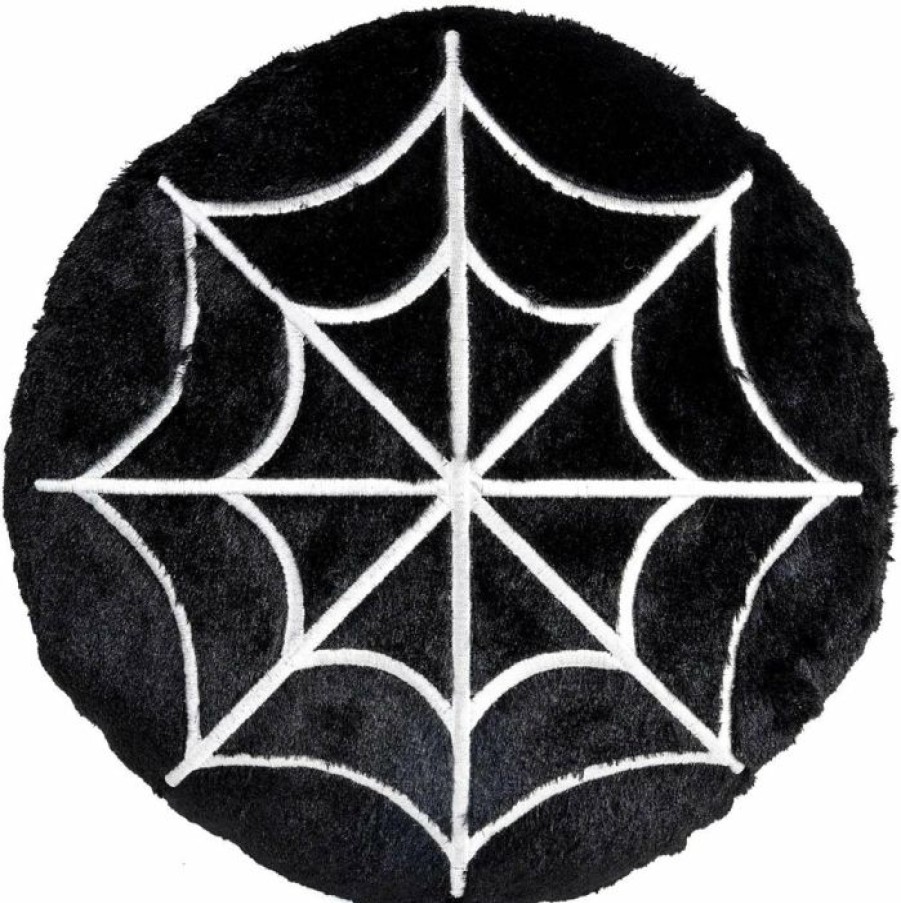 Homewares * | Best Pirce Sourpuss Gothic Homewares Furry Spiderweb | Pillow