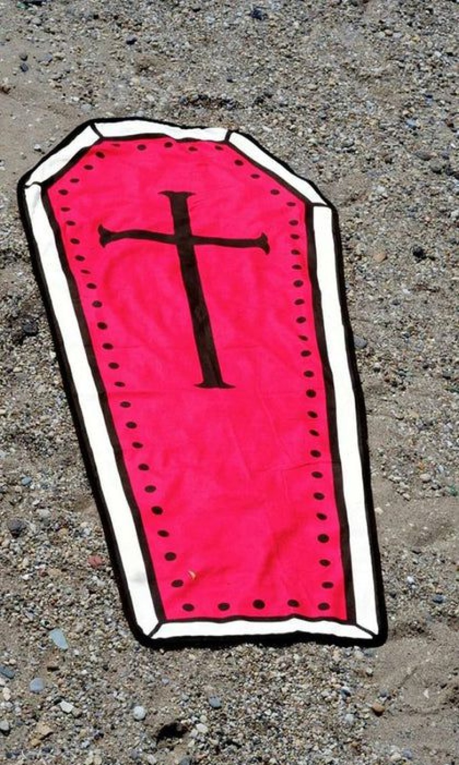 Homewares * | Promo Too Fast Apparel Gothic Homewares Red Coffin | Beach Towel