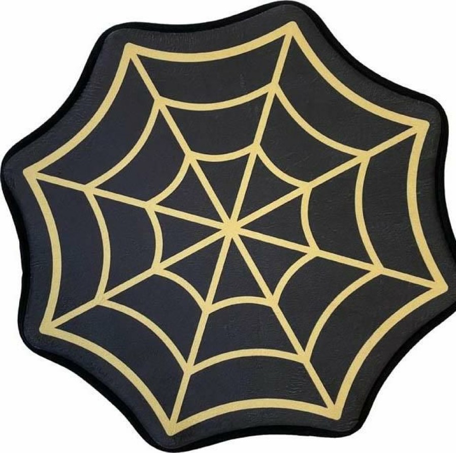 Homewares * | Cheapest Sourpuss Gothic Homewares Spiderweb [Black/Cream] | Bath Mat