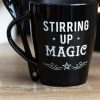 Homewares * | Top 10 Gothic Gifts Gothic Homewares Stirring Up Magic Black | Mug And Spoon Set