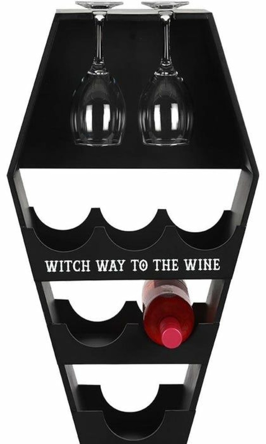 Styles * | Discount Gothic Gifts Halloween Coffin | Wine Shelf