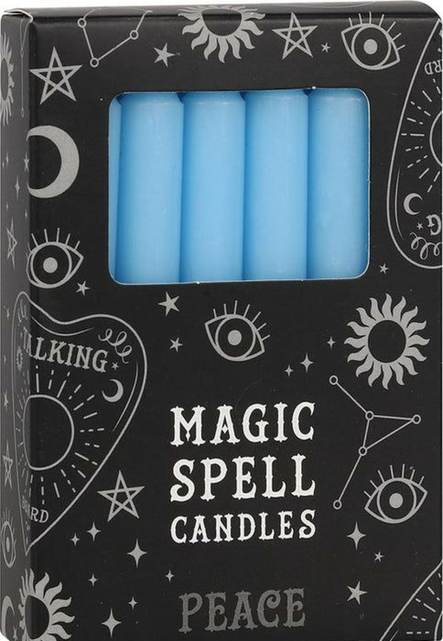 Homewares * | Best Deal Magic Spell Candles Gothic Homewares Light Blue Peace Spell | Candles [Pack Of 12]