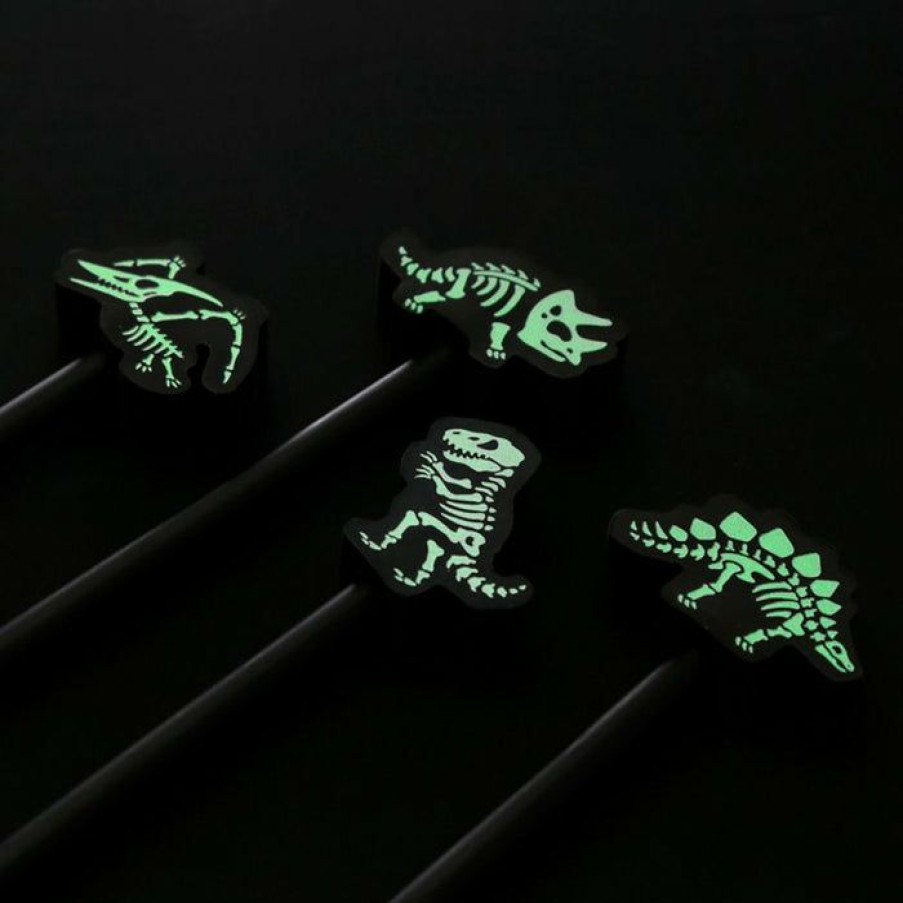 Styles * | Cheap Homewares Dinosaurs Dinosaur Pencil With Glow In The Dark Skeleton | Eraser Topper [Blind Box]