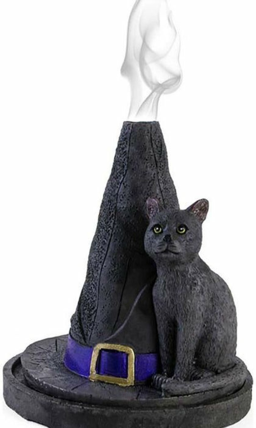 Styles * | Promo Gothic Gifts Cats Witch Hat With Cat | Incense Cone Holder