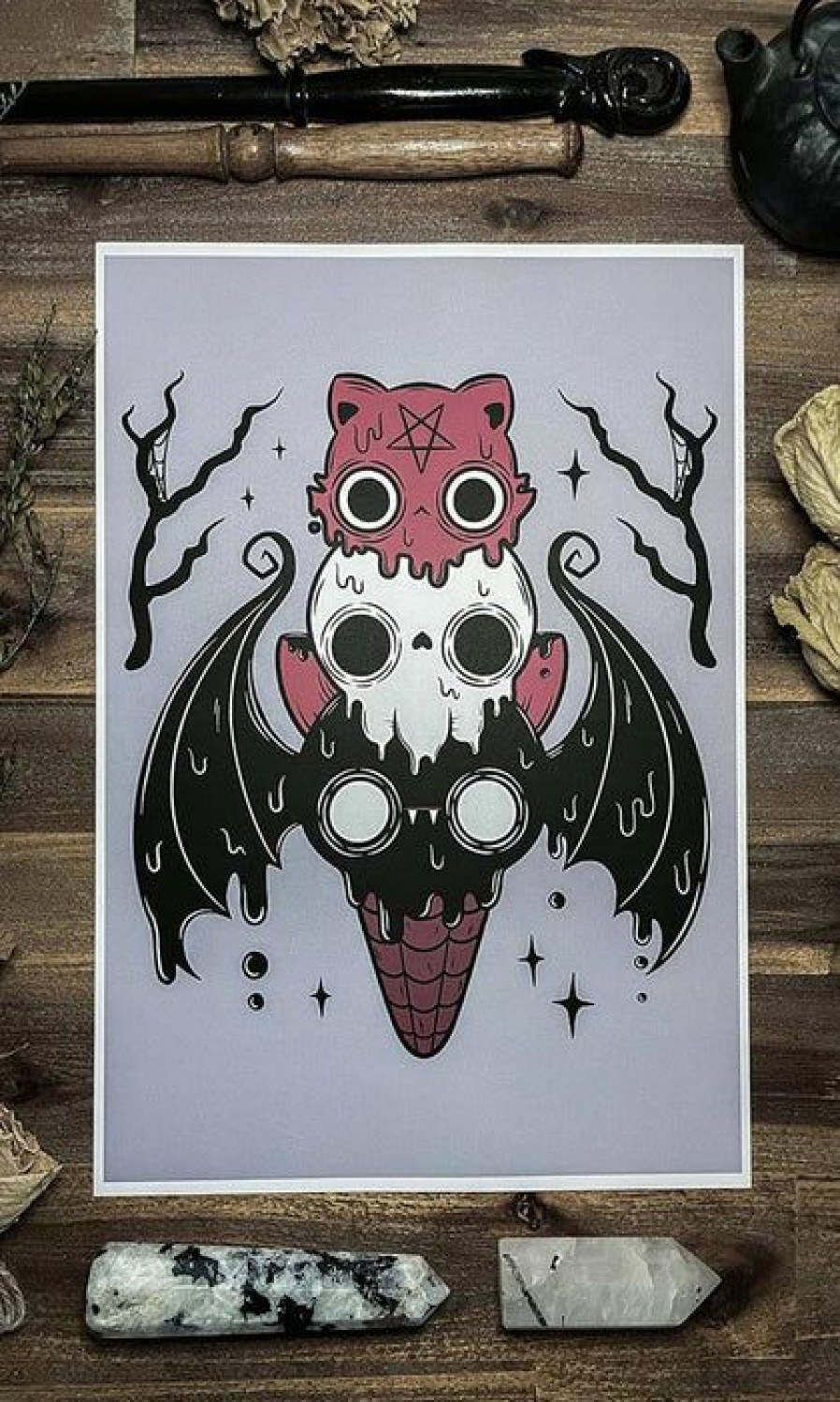 Styles * | Best Deal Pvmpkin Art Bats I Scream Cone | Art Print