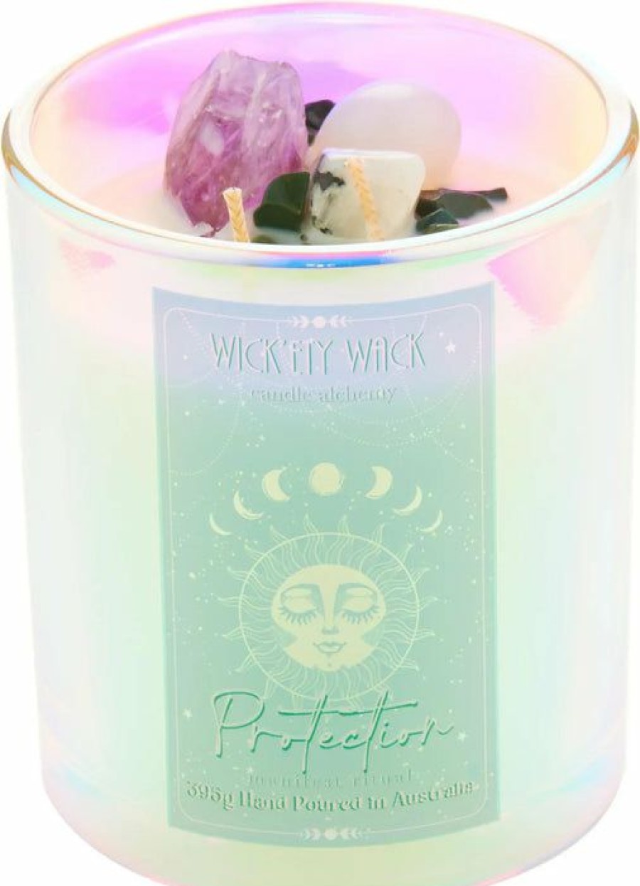 Homewares * | Budget Wick'Ety Wack Gothic Homewares Manifestation [Protection] | Crystal Candle