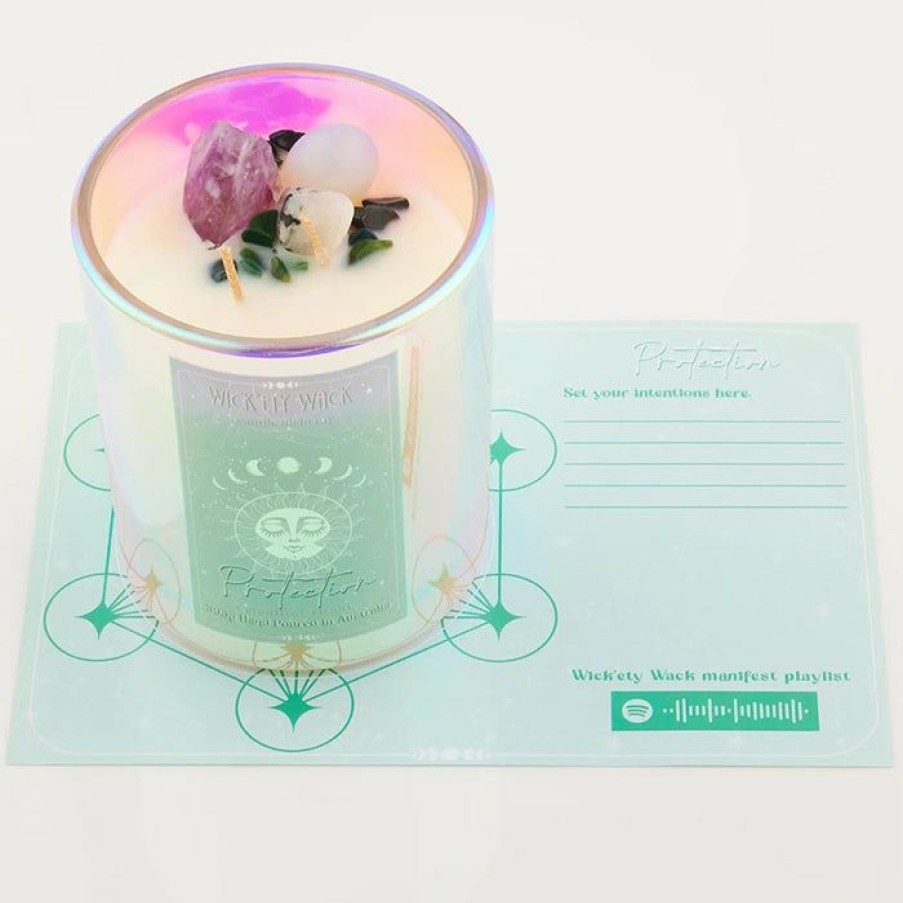 Homewares * | Budget Wick'Ety Wack Gothic Homewares Manifestation [Protection] | Crystal Candle