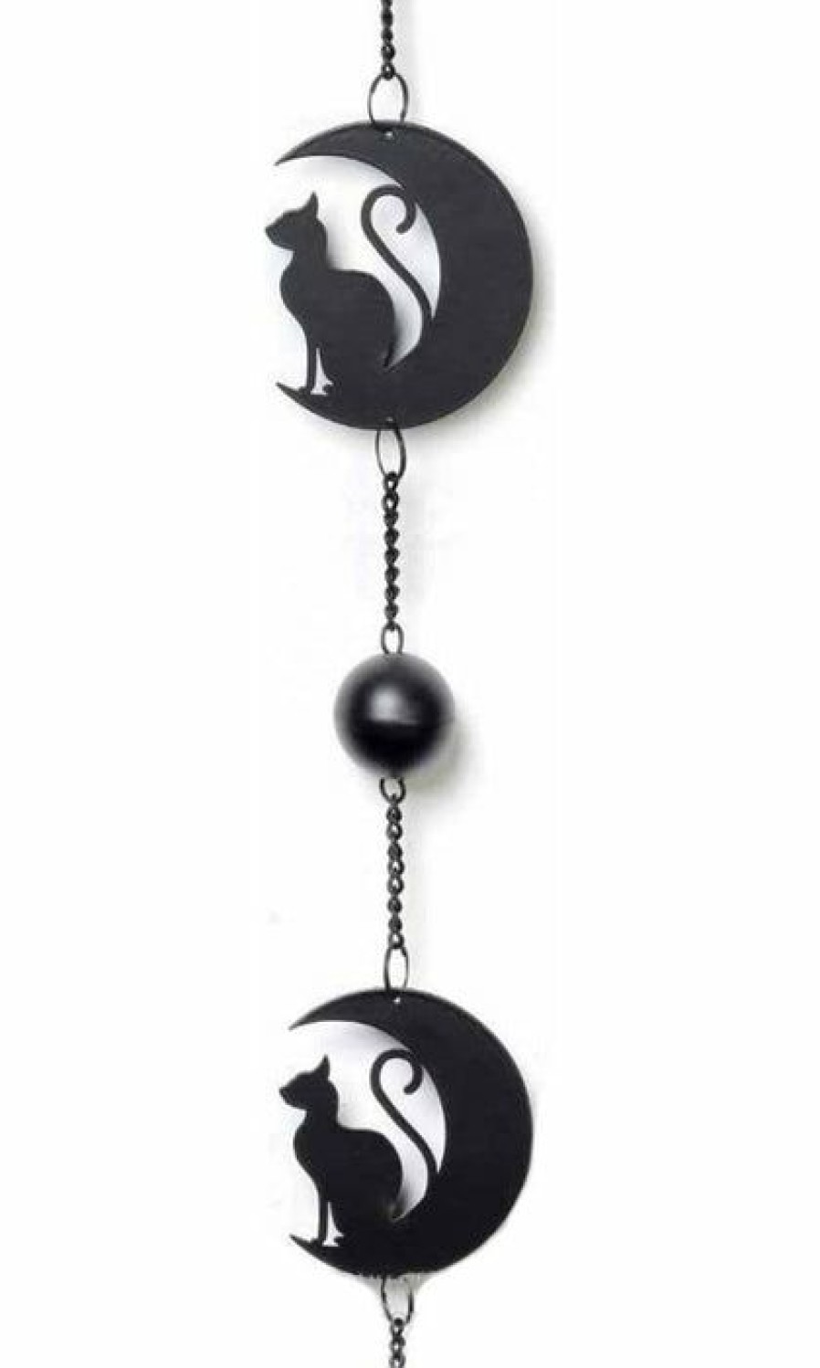 Styles * | Buy Alchemy Gothic Cats Black Cat And Moon | Hanging Decoration