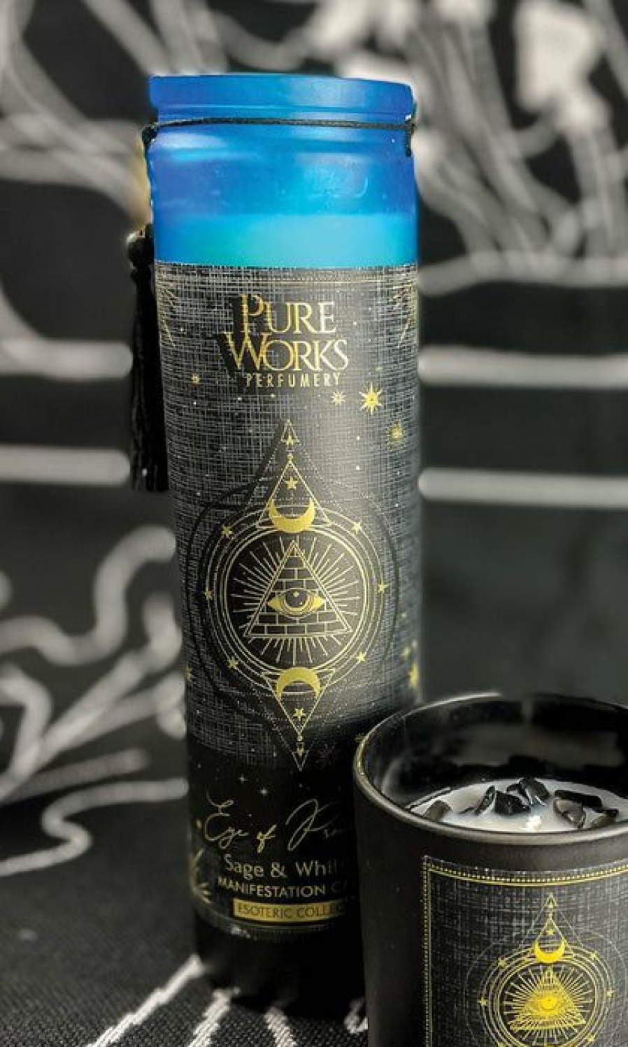 Homewares * | Wholesale Gothic Gifts Gothic Homewares Esoteric Manifestation [Sage & White Tea] | Tall Candle