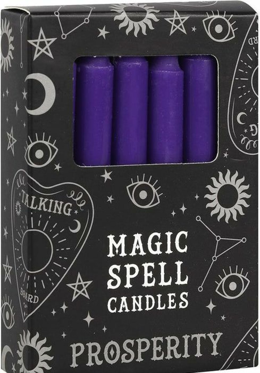 Homewares * | Best Pirce Magic Spell Candles Gothic Homewares Purple Prosperity Spell | Candles [Pack Of 12]