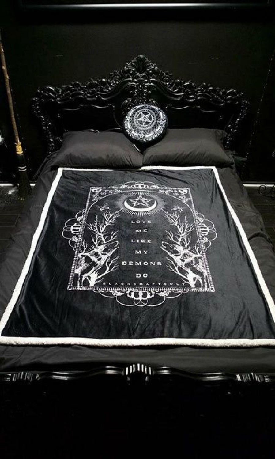 Homewares * | Best Deal Blackcraft Gothic Homewares Love Me Like My Demons Do | Sherpa Blanket