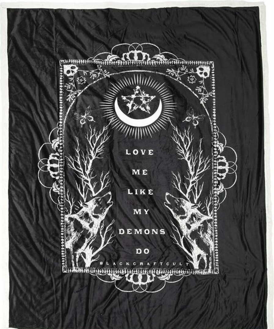 Homewares * | Best Deal Blackcraft Gothic Homewares Love Me Like My Demons Do | Sherpa Blanket