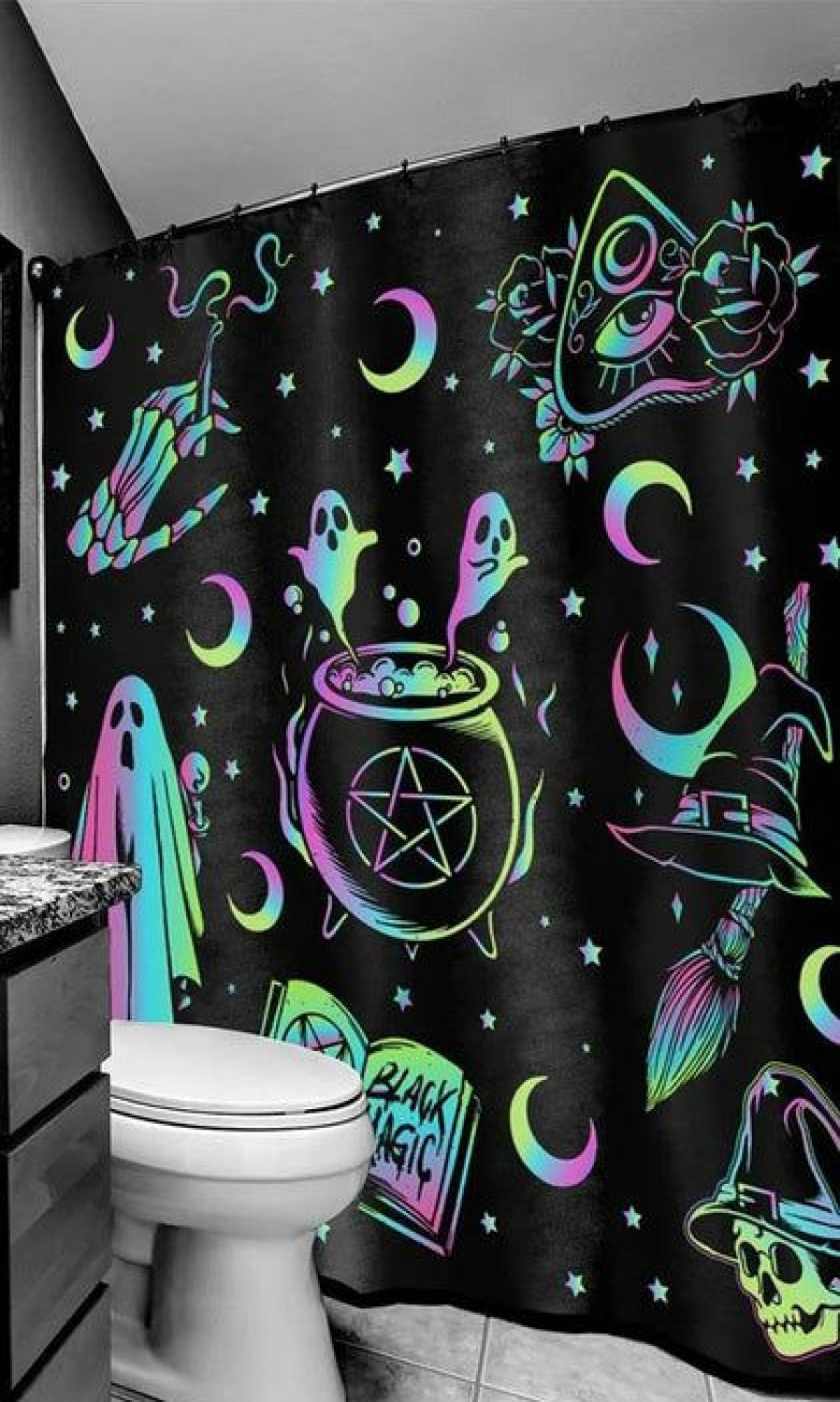 Styles * | Cheap Too Fast Apparel Omg! Ghosts! | Shower Curtain