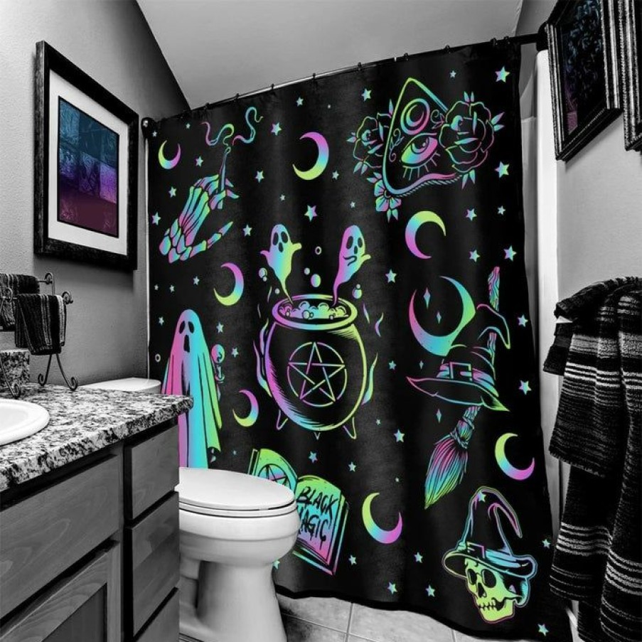 Styles * | Cheap Too Fast Apparel Omg! Ghosts! | Shower Curtain