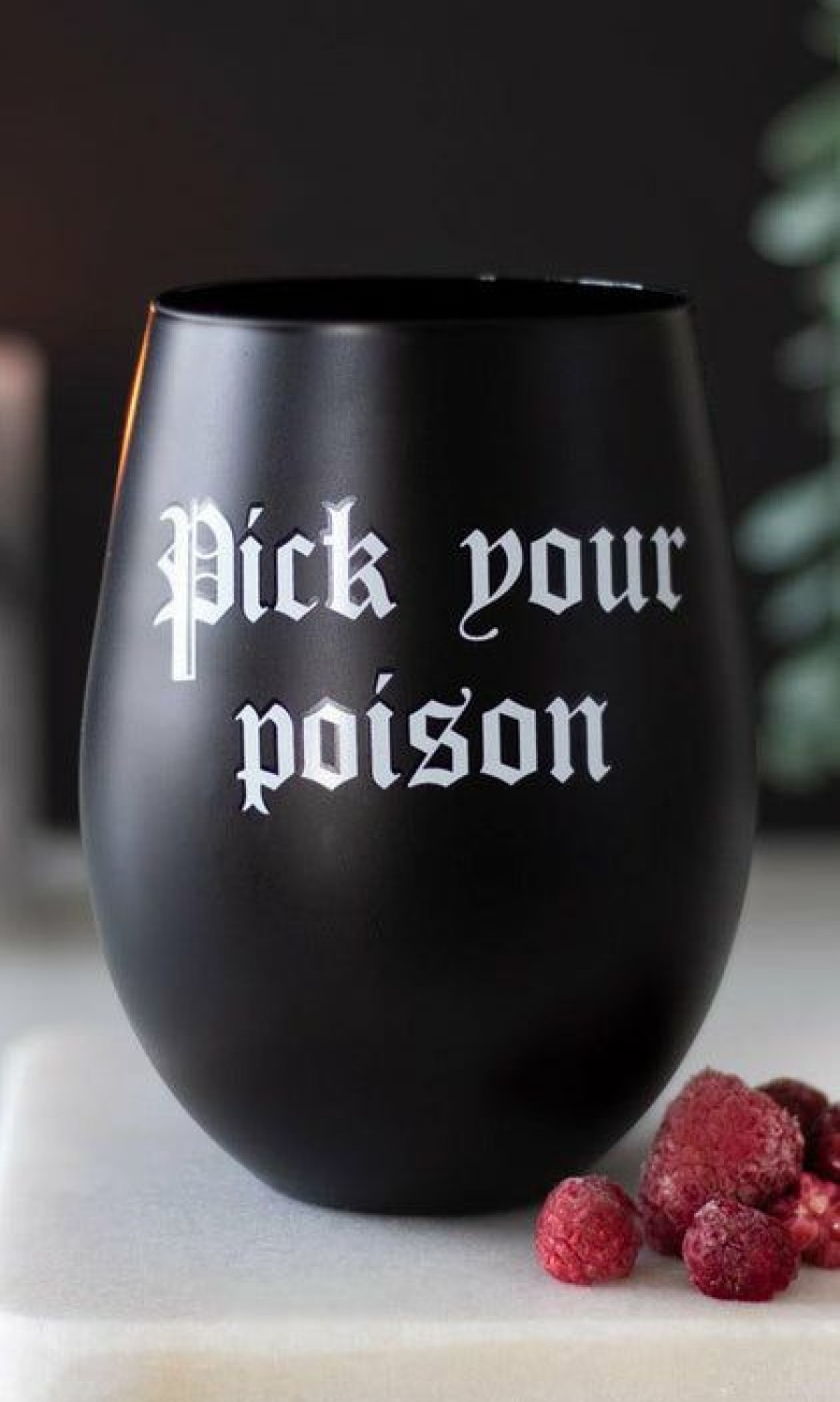 Homewares * | Top 10 Gothic Gifts Gothic Homewares Pick Your Poison | Stemless Wine Glass