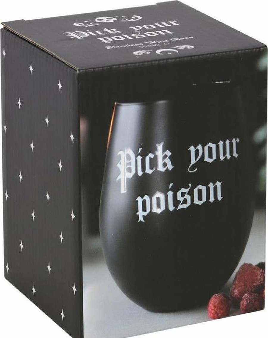 Homewares * | Top 10 Gothic Gifts Gothic Homewares Pick Your Poison | Stemless Wine Glass